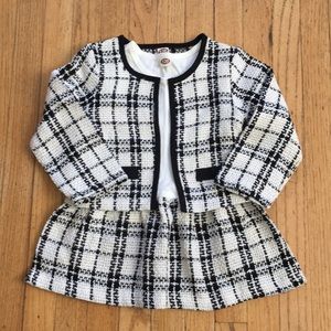 Baby Girl Plaid Dress and Cardigan Set
